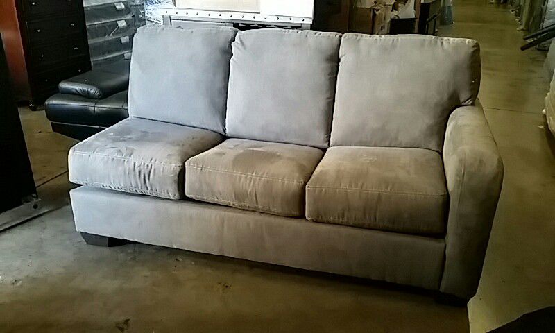 PLUSH Grey Herringbone Couch