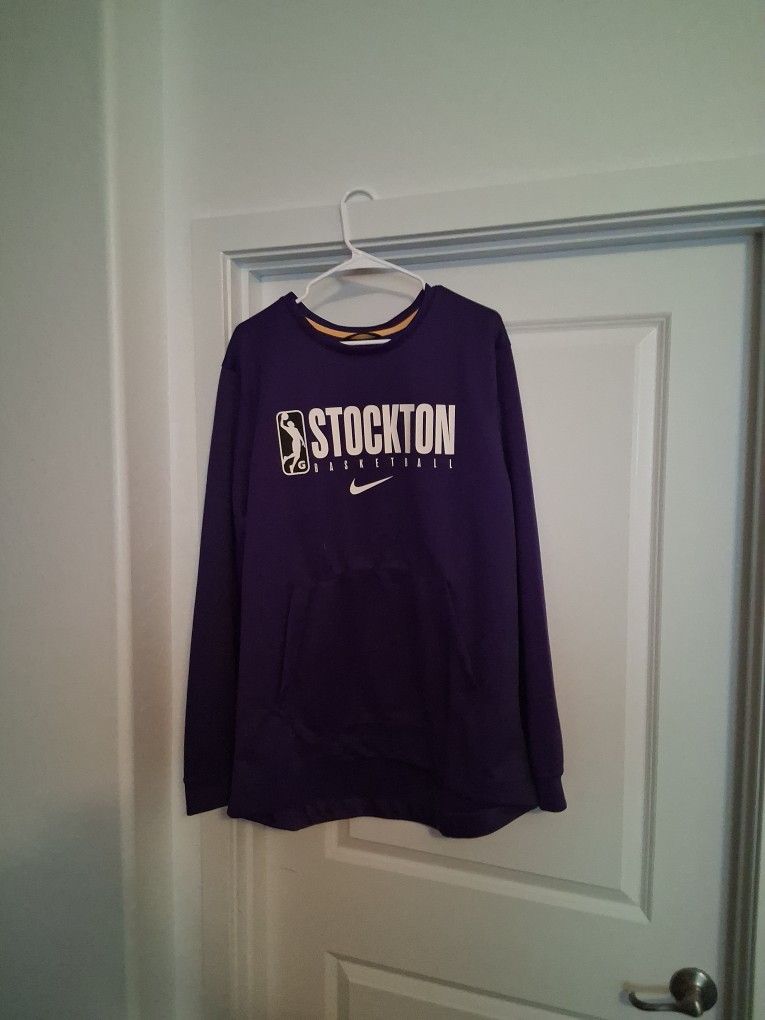 Nba Authenic Stockton Sweatshirt (XL Purple)