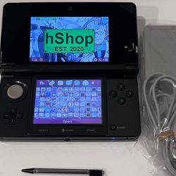 Black Nintendo 3DS w/ H-Shop & All Pokemon Games + Bank, Transporter & Many Games