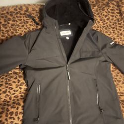 Brand New Calvin Klein Winter Jacket W Hoodie Black Size M $75