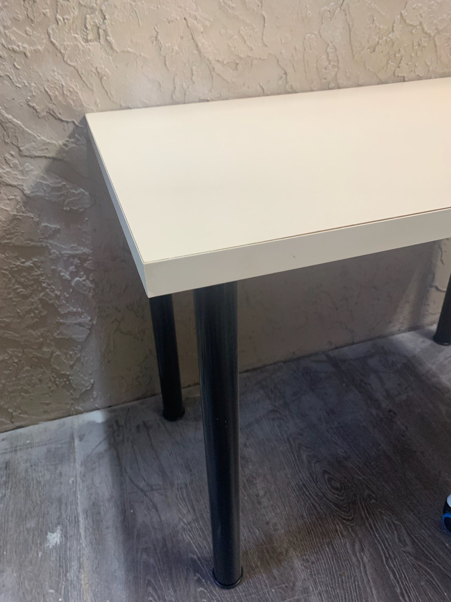WHITE TABLE/DESK with Rolling Blue Chair