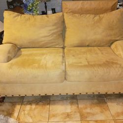Light brown suede couch like new ( best offer)