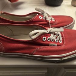 Vans Authentic All Red Shoes Size 10.0