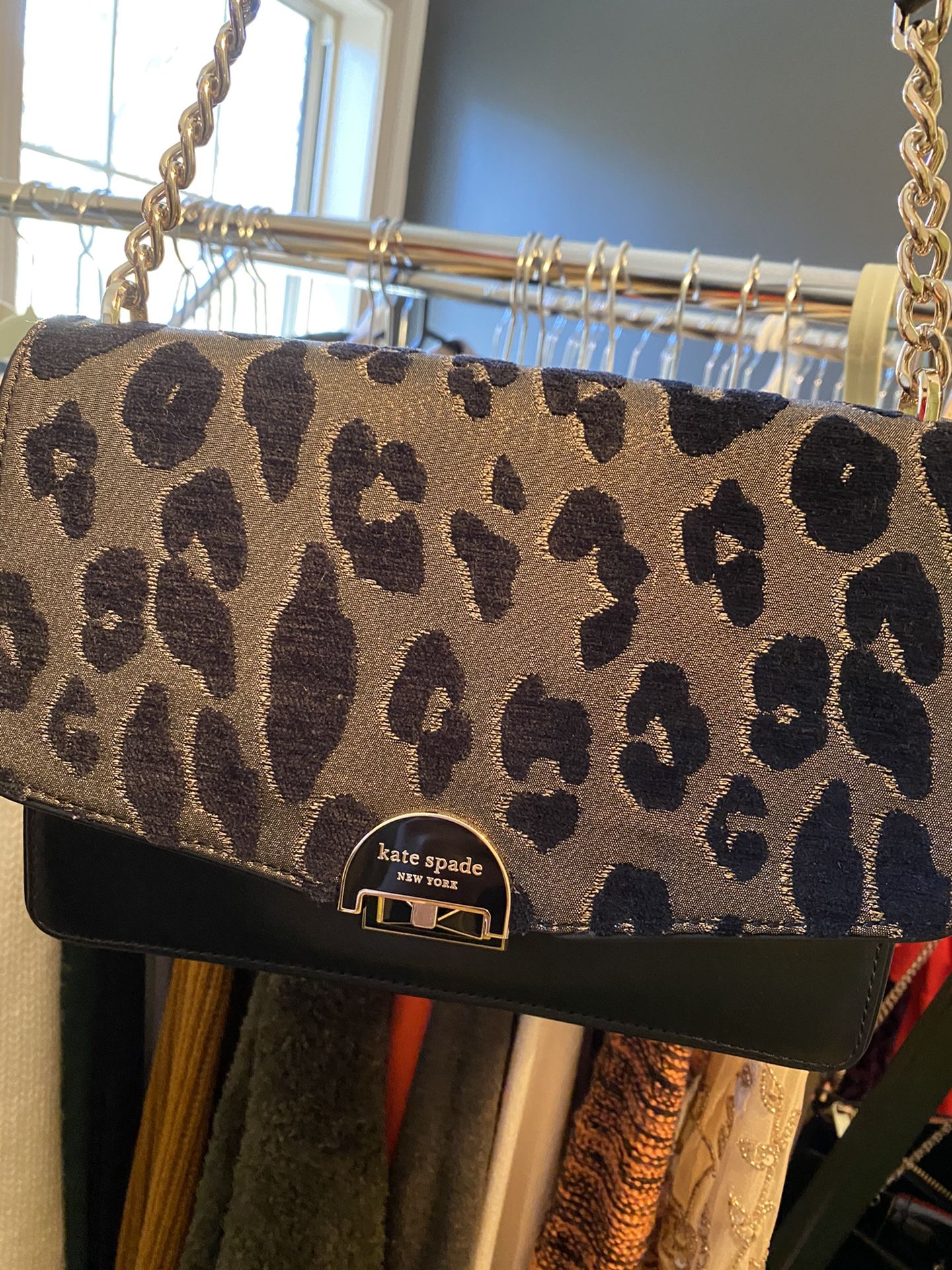 Authentic Kate Spade Purse Handbag Cheetah Print Sparkles