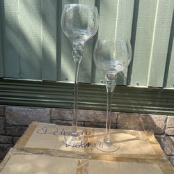 Tall Glass Goblet Candle Holder
