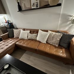 Leather Sectional Couch & Chair