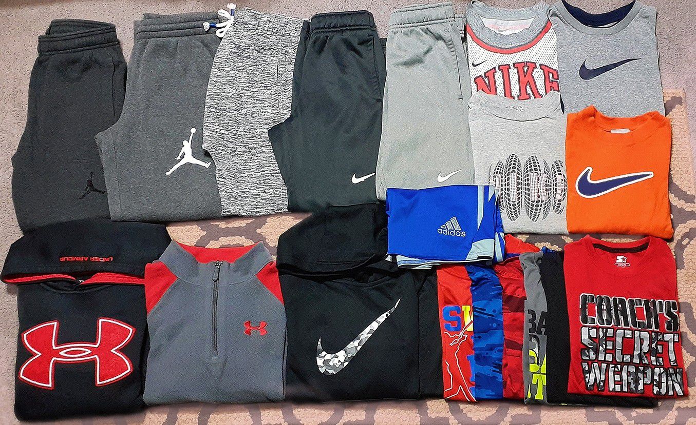Boys size 6/7 Nike, Jordan and UA clothing lot.