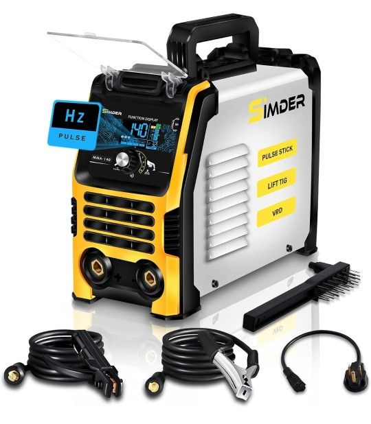 SSIMDER Stick Welder with Pulse ARC 140A ARC/PULSE Stick/LIFT TIG 3 in 1 Welding Machine