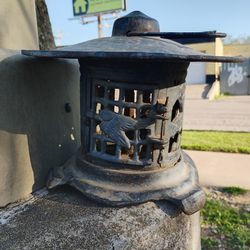 Vintage Cast Iron Japanese Lantern 