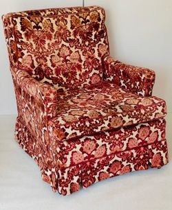 Mid century Milo Baughman Cut Velvet Armchair