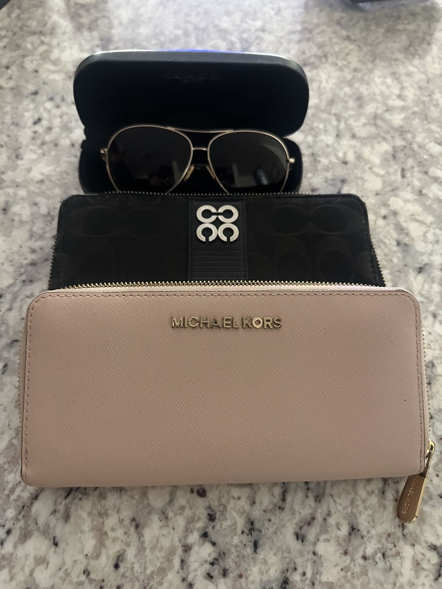 Wallet and Coach Glasses
