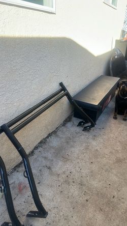 Black Truck Bed Rack and Tool Box