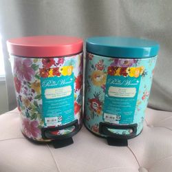 The Pioneer Woman Stainless Steel Pedal Trash Cans (Set of 2)