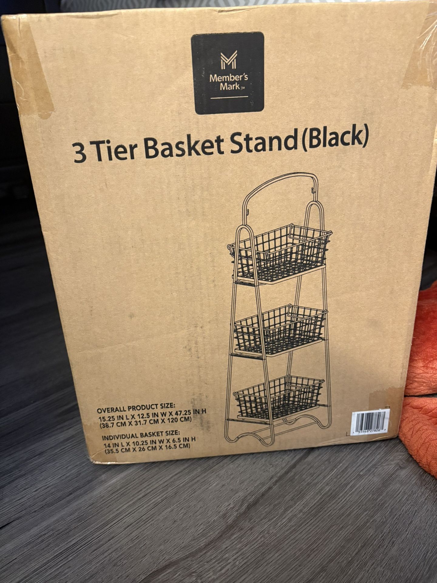 NEW 3 Tier Basket Stand Black