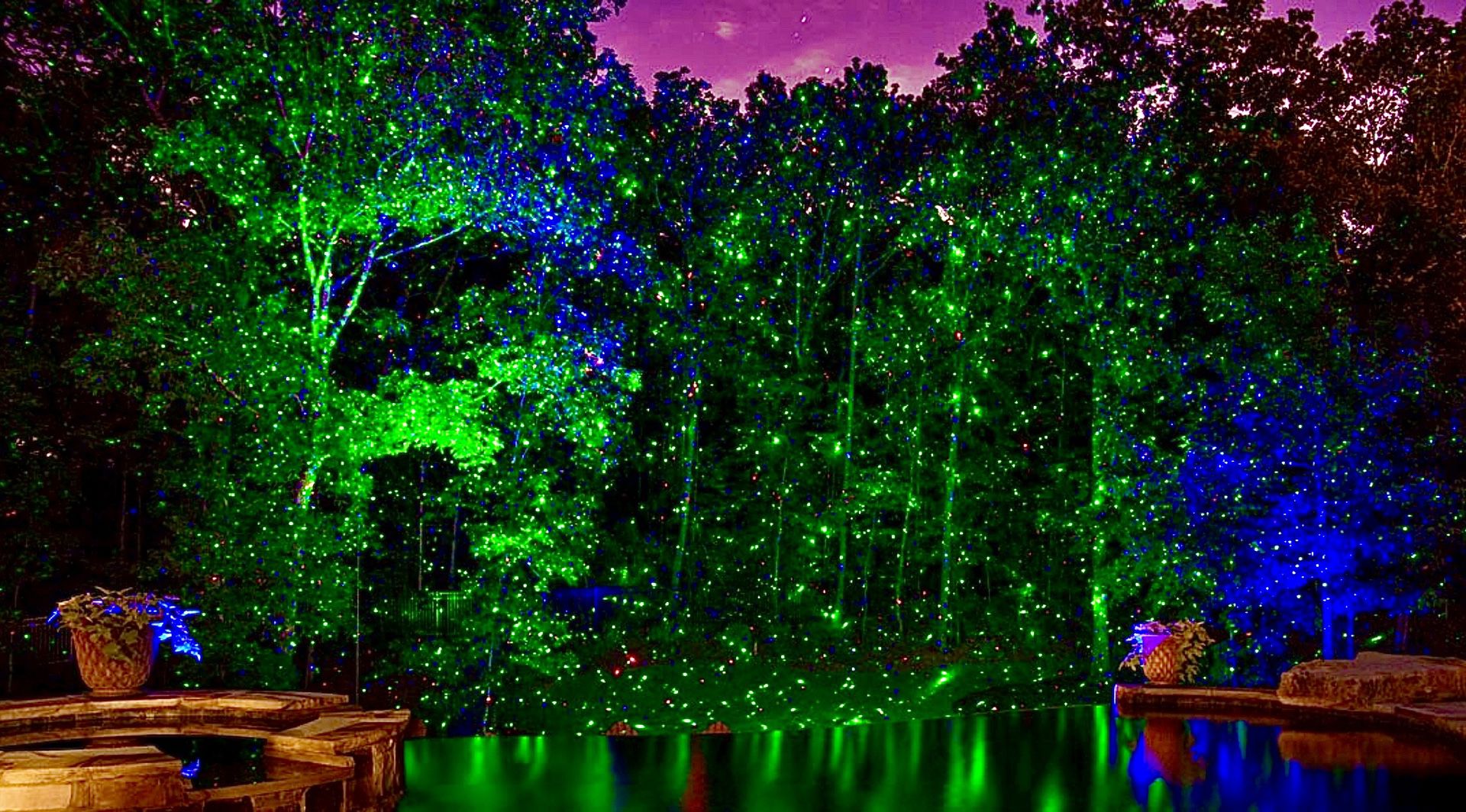Lightshow RGB Firefly Star Laser Motion Shower Projection Lights Xmas Landscape Garden Summer Christmas Color Changing Control Lighting Light Show