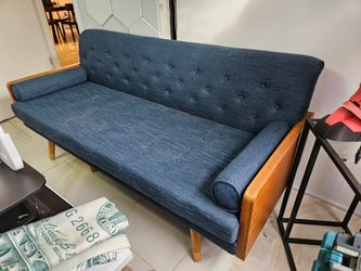 Elegant  Blue Couch Sofa Davenport