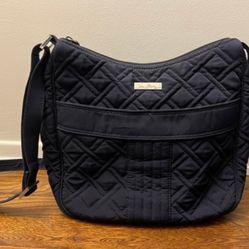 VERA BRADLEY BLACK QUILTED CROSSBODY BAG PURSE