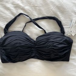 NEW w Tags: Swim Shirred Bikini Top-BLEU by Rod Beattie-Underwire D Cup Size 40D