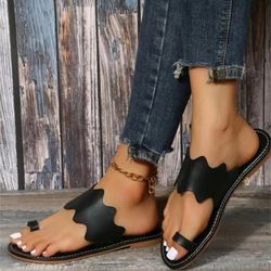 Black Flat Sandals 