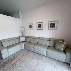 Leather Sectional with 3 Recliners