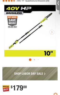 RYOBI 40V HP Brushless 10” Cordless Pole Saw RY40HPPS01B NEW Tool Only