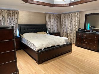 WOOD BEDROOM SET WITH MATTRESS 7ps