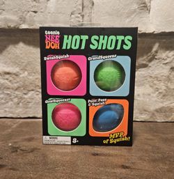 Teenie Nee Doh Hot Shots Stress Balls 4 Pack Squishy Toys NEW