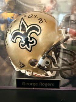 George Rogers autographed New Orleans Saints helmet