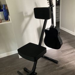 Brand New!Gator Frameworks Deluxe Guitar Performance Seat with 3-Point Height-Adjustment System and Rear Guita