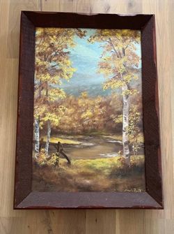 Large Vintage Signed Landscape Painting