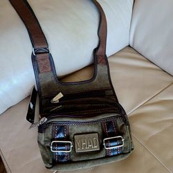 Unisex Vintage Army Canvas Multi Pockets Adjustable Strap Shoulder Bag 