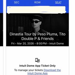 Peso Pluma Tickets Para El Viernes  20/3/26