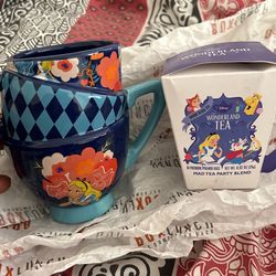 Alice In Wonderland Stacked Teacup And Tea Bag