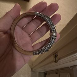 Antique Silver dragon bracelet With Callerya speciosa Branch