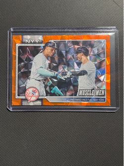 2026 Topps Series2 NY Yankees Muscle Men Orange Diamante /25 Judge and Bellinger