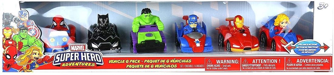 Marvel Super Hero Adventures 6-pack Vehicle Set