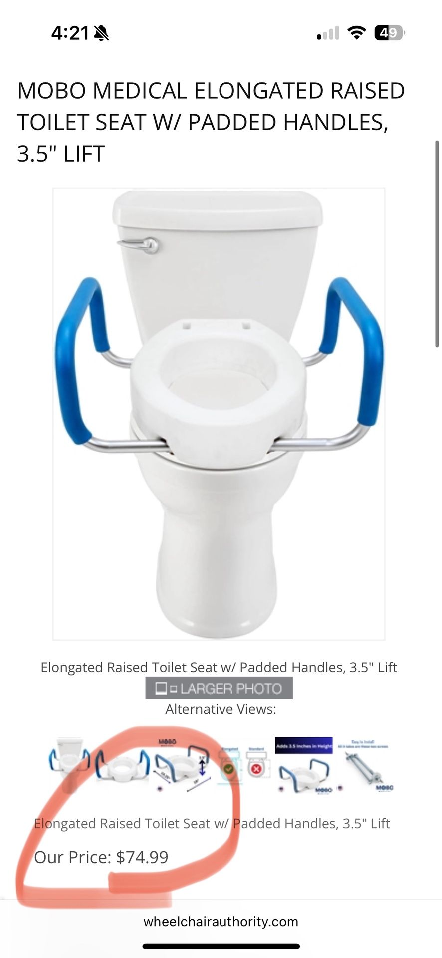 New In Box Elongated Toilet Seat Raised Commode