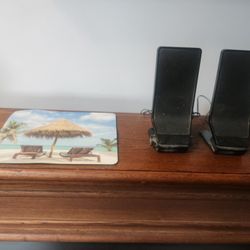 Computer or Tablet Mouse Pad and 2 Speakers
