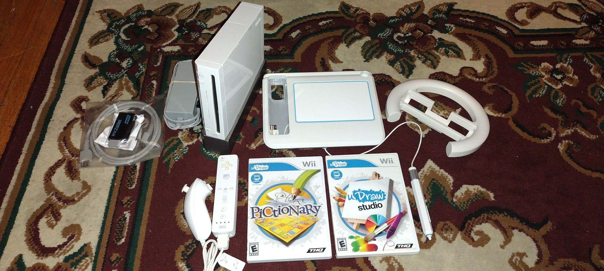 NINTENDO WII 128GB SYSTEM HDMI CONSOLE WITH 80 GAMES & DRAWING TABLET