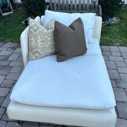 Sofa Chaise Beige and White…Delivery Extra