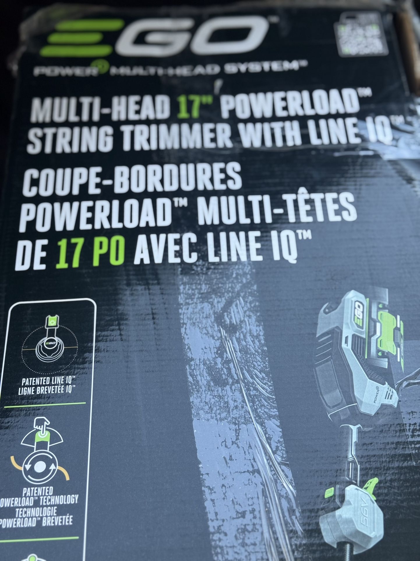 EGO POWER+ Multi-Head System with LINE IQ, POWERLOAD 56-volt 17-in Straight Shaft Attachment Capable Battery String Trimmer 5 Ah (Battery Included) (C