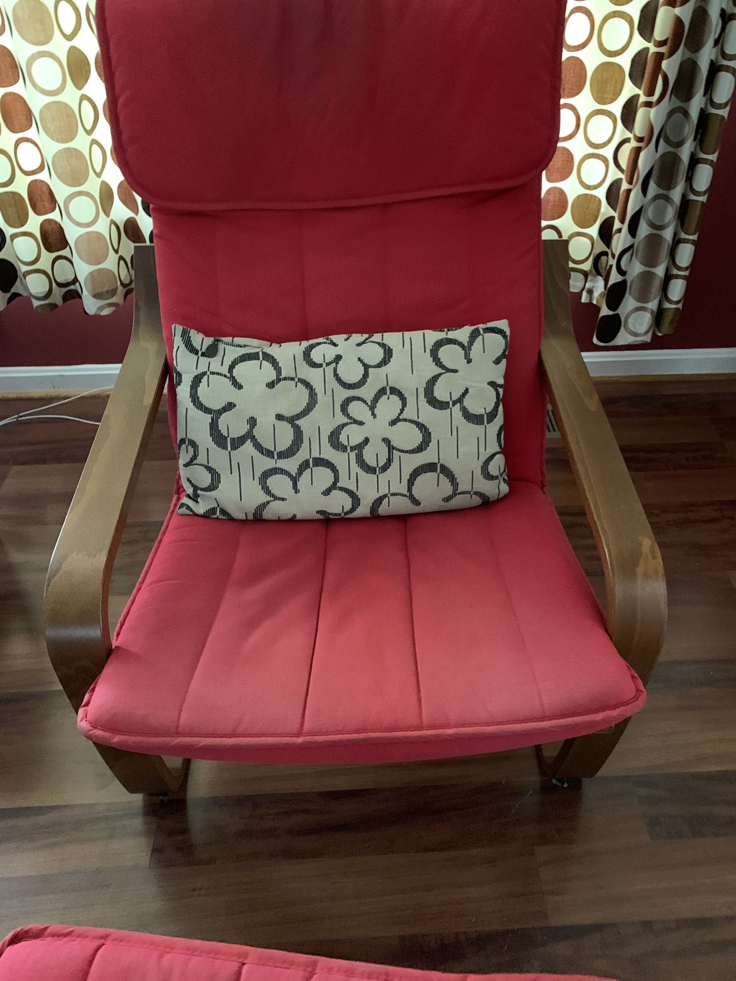 IKEA Poang chair and ottoman