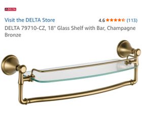 DELTA 79710-CZ, 18" Glass Shelf with Bar, Champagne Bronze