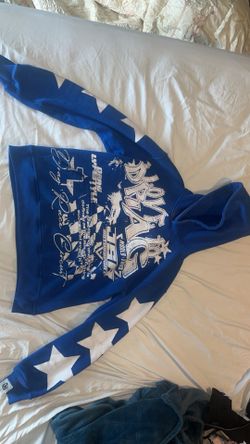 Blue Graphic Hoodie , 100% Cotton