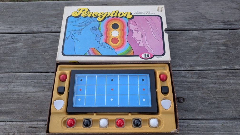 1971 Perception Game by Ideal – Complete Strategy Board Game in Box Vintage Retro