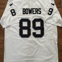 Raiders Brock Bowers 89 White Away Jersey Mens Youth And Women’s 