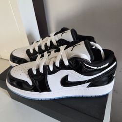 air jordan 1 low se gs white black 