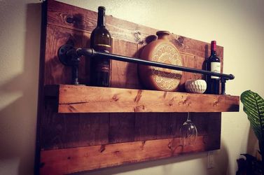 Handmade Gorgeous Customizable Wine Bottle and Glass Holder.