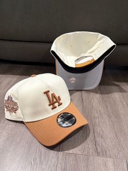 MLB new era Los Angeles dodgers off white brown 40th anniversary patch 9forty a frame SnapBack hats
