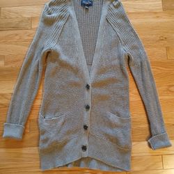 American Eagle Gray Cardigan Sweater size S